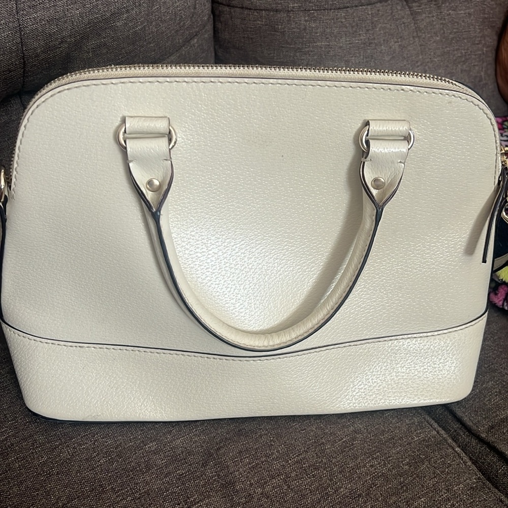 KATE SPADE RACHELLE IVORY SATCHEL W/STRAP - Picture 7 of 10